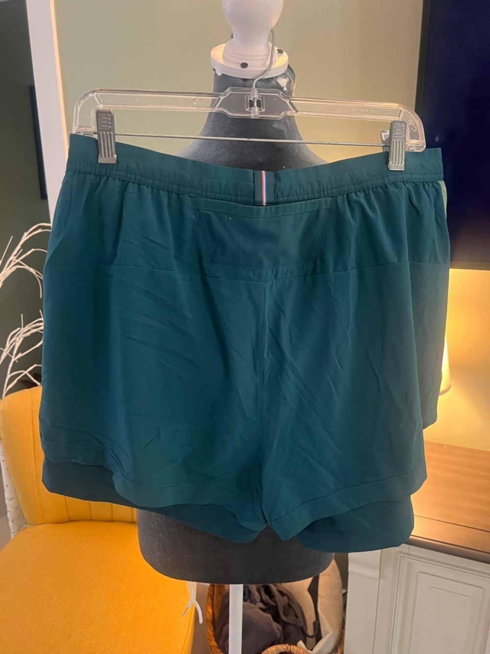 Fourlaps Women's Teal Athletic Shorts with Mint Side Panels - Picture 2 of 9